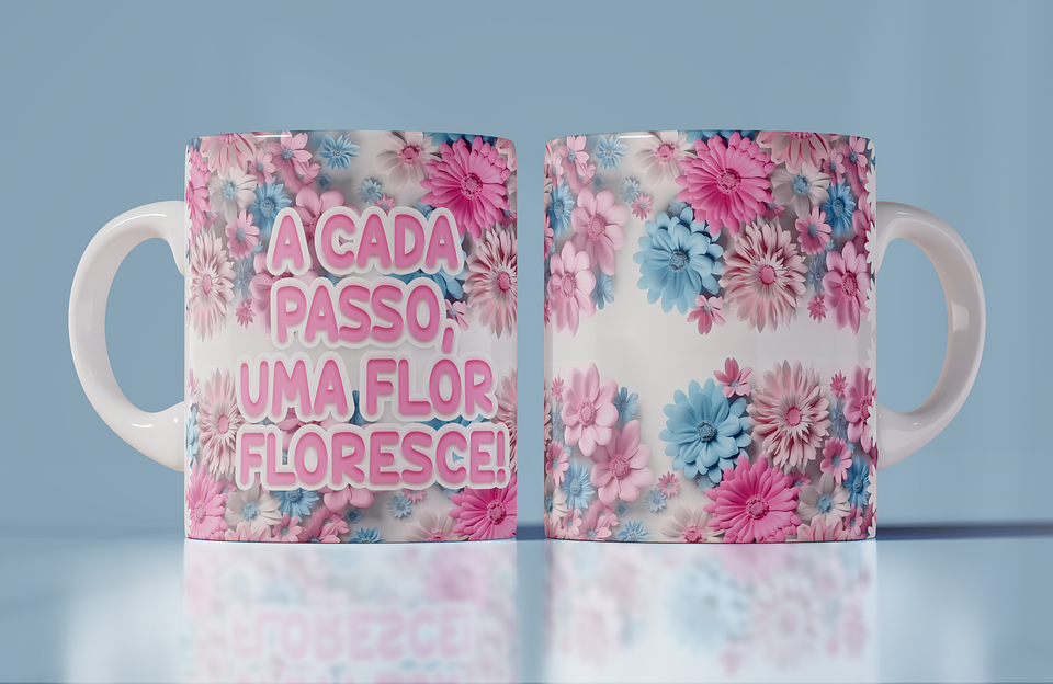 15 Artes Canecas Flores 3d em Photoshop 10