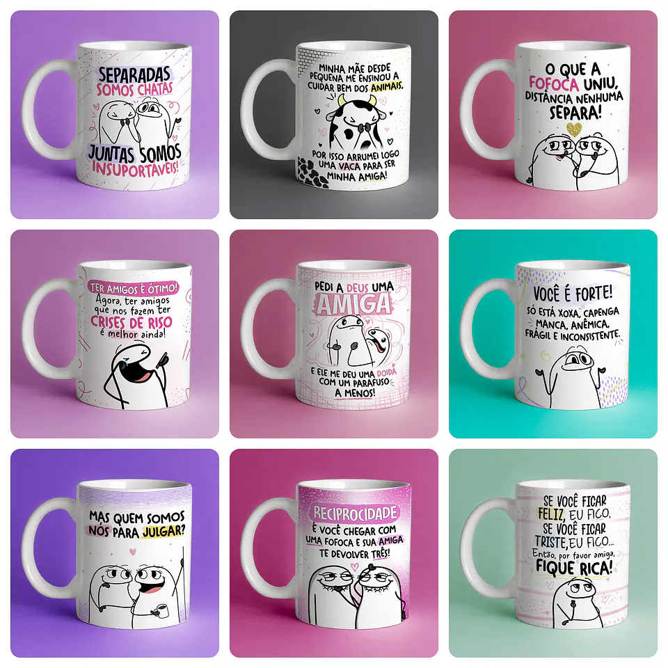 Arte Caneca Flork Amigas Amizade Arquivos Sublimação Png 1