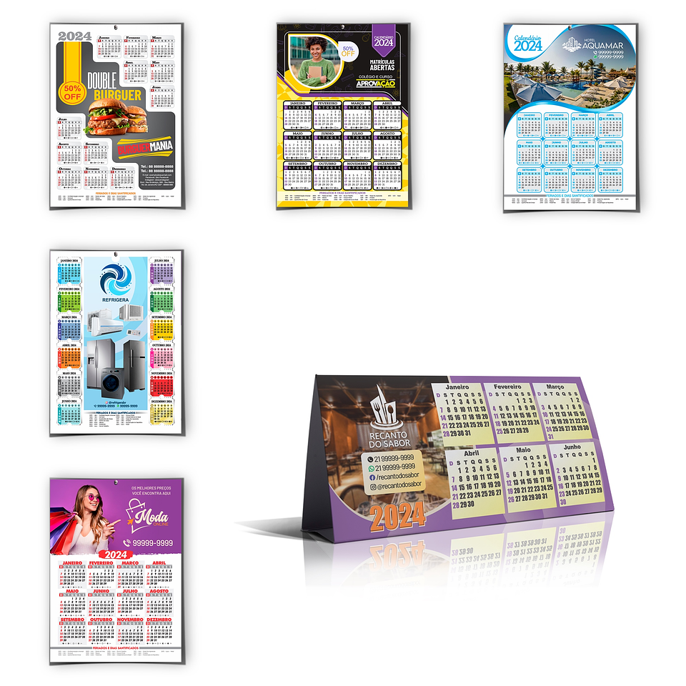 Arquivo Calendários 2024 em Corel Draw 6