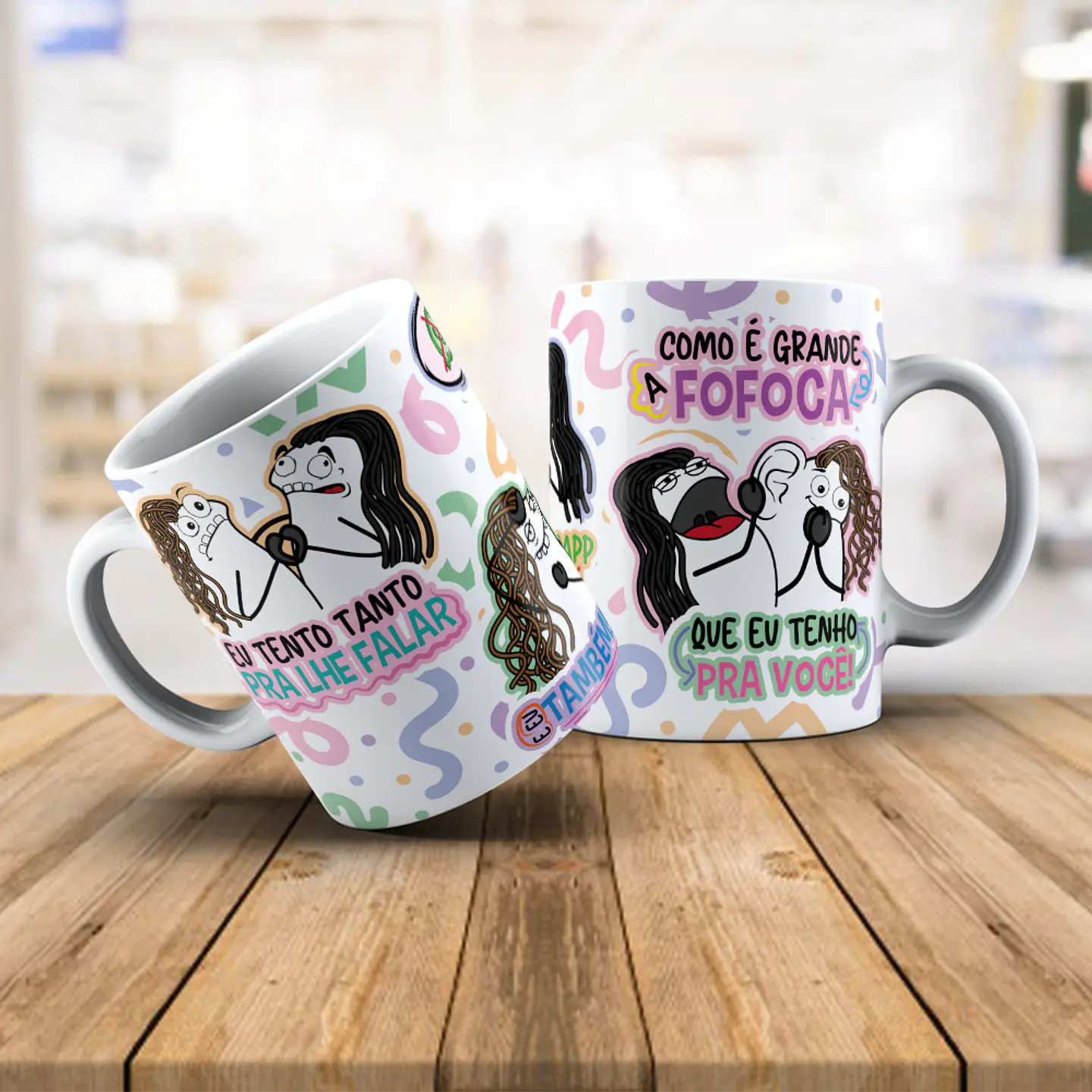 Arte para Caneca Eu tento tanta pra lhe falar no WhatsApp não da pra dizer - É Grande a Fofoca Arquivo Png 5