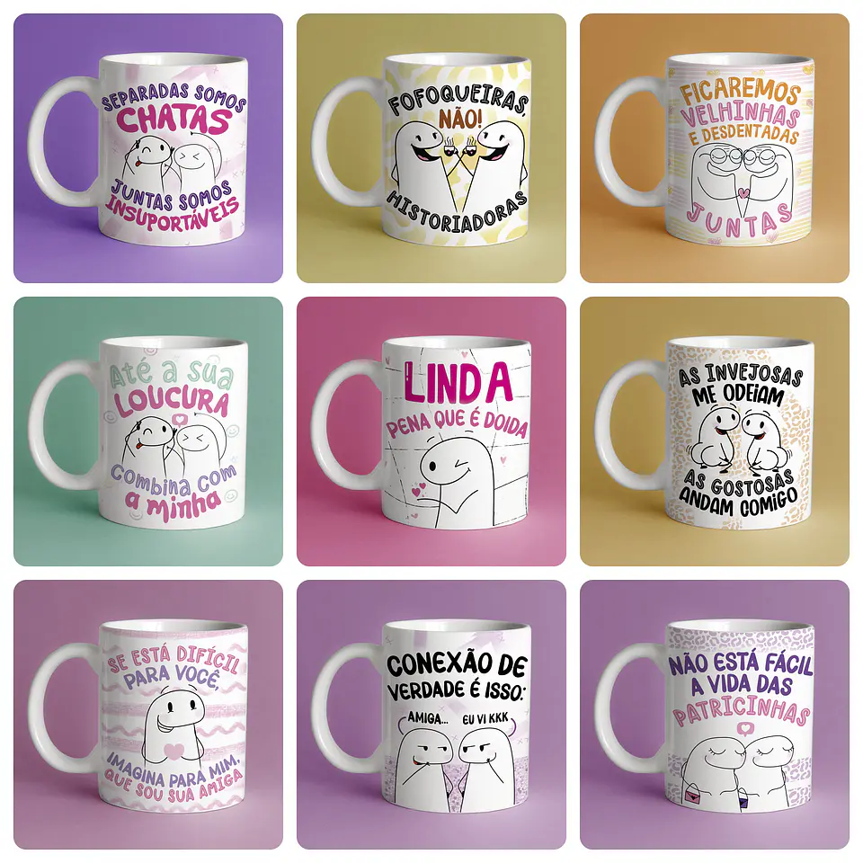 Arte Caneca Flork Amigas Amizade Arquivos Sublimação Png 2