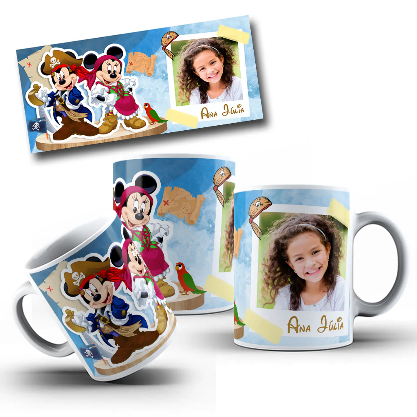 10 Artes Caneca Mickey Pirata Arquivo em CorelDraw  1
