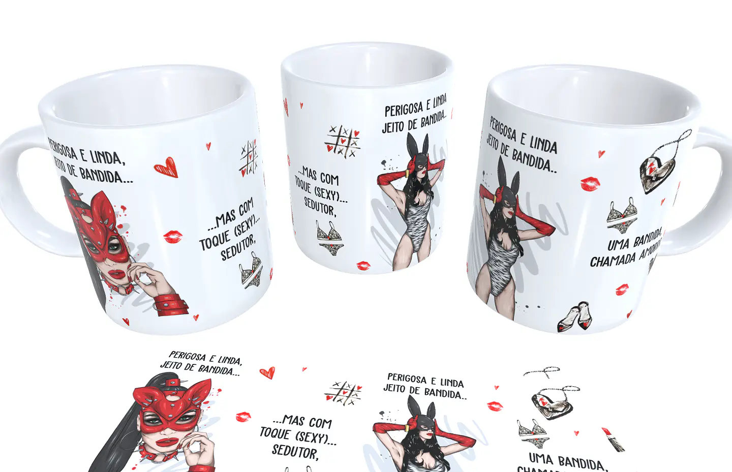 Arte para Caneca Perigosa e linda, jeito de bandida Arquivos Sublimação 2
