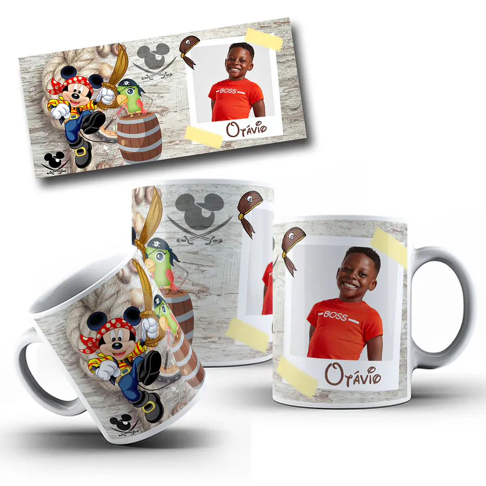 10 Artes Caneca Mickey Pirata Arquivo em CorelDraw  2