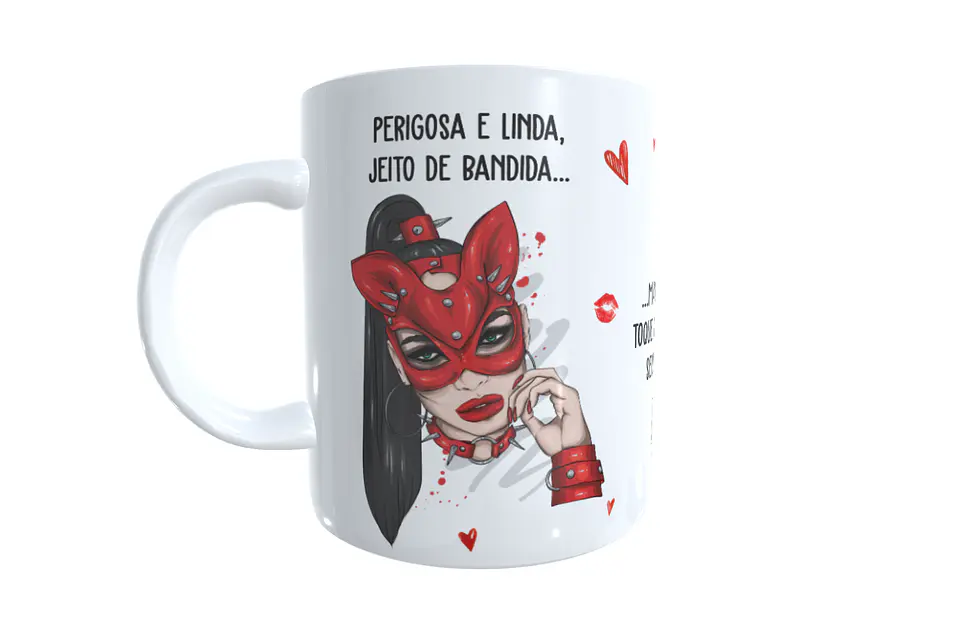 Arte para Caneca Perigosa e linda, jeito de bandida Arquivos Sublimação 3