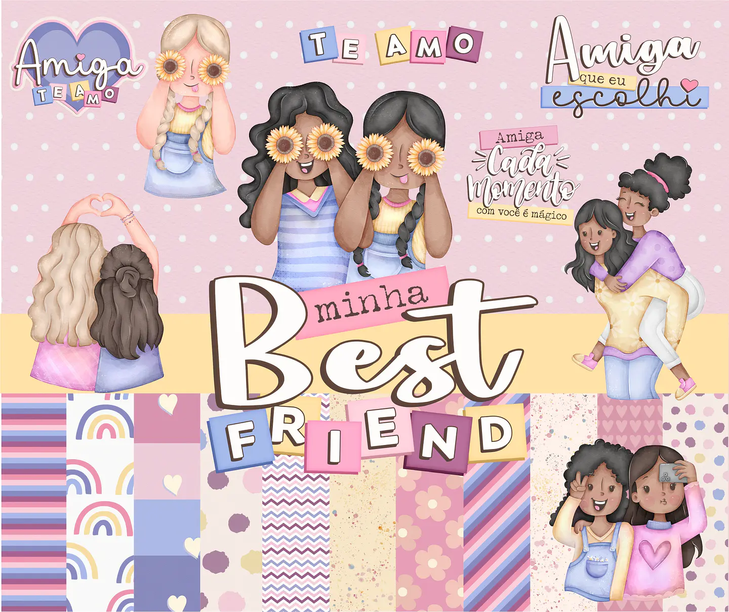 Kit Digital Amigas Best Forever em Png  1