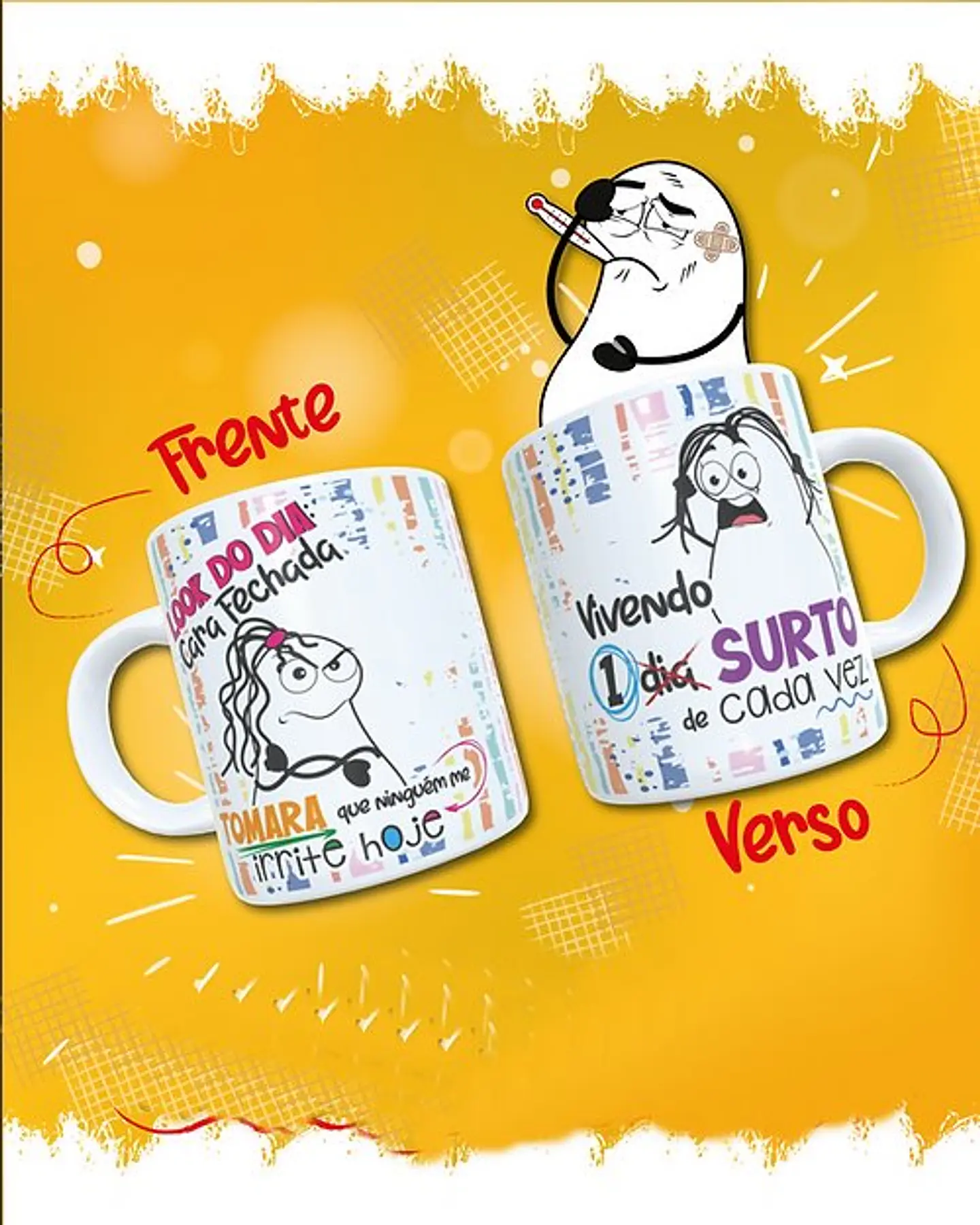 22 Artes Canecas Flork Boladão Frases Engraçadas em Png 3