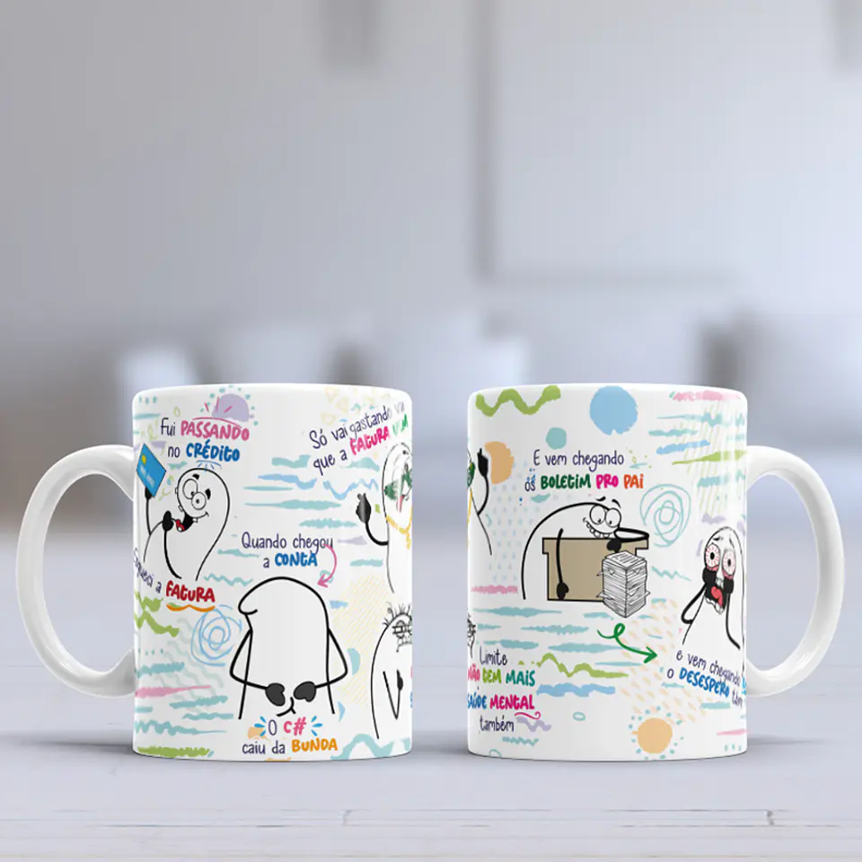 Arte caneca Fui Passando na Fatura - Esqueci a fatura o c# caiu da bunda Png 10