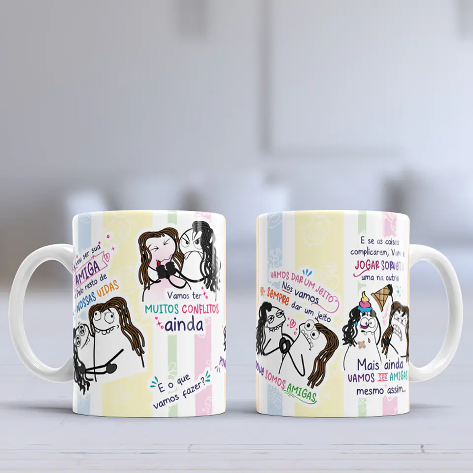 Arte Caneca Eu vou ser sua Amiga pelo resto de nossas vidas - Amigas para Sempre Png 1