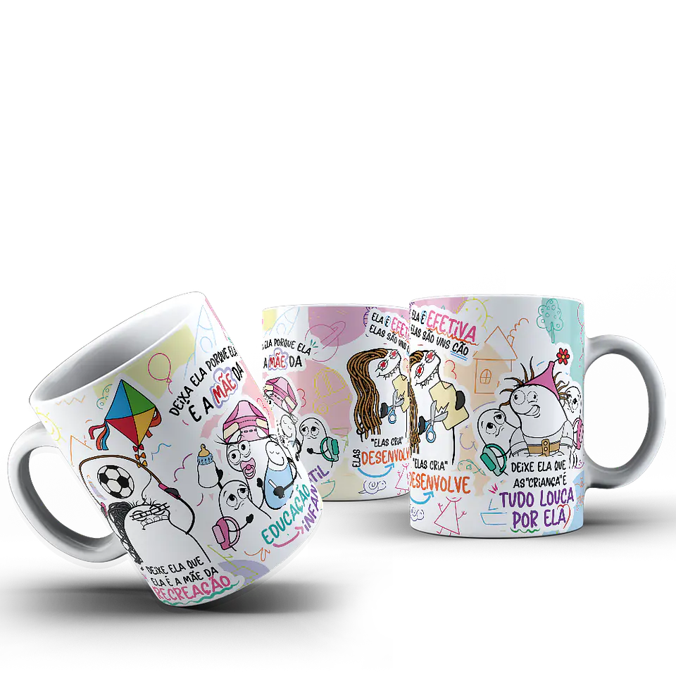 Arte para Caneca Deixe ela que ela é a mãe da recreação - Professora Educadora Arquivo Png 1