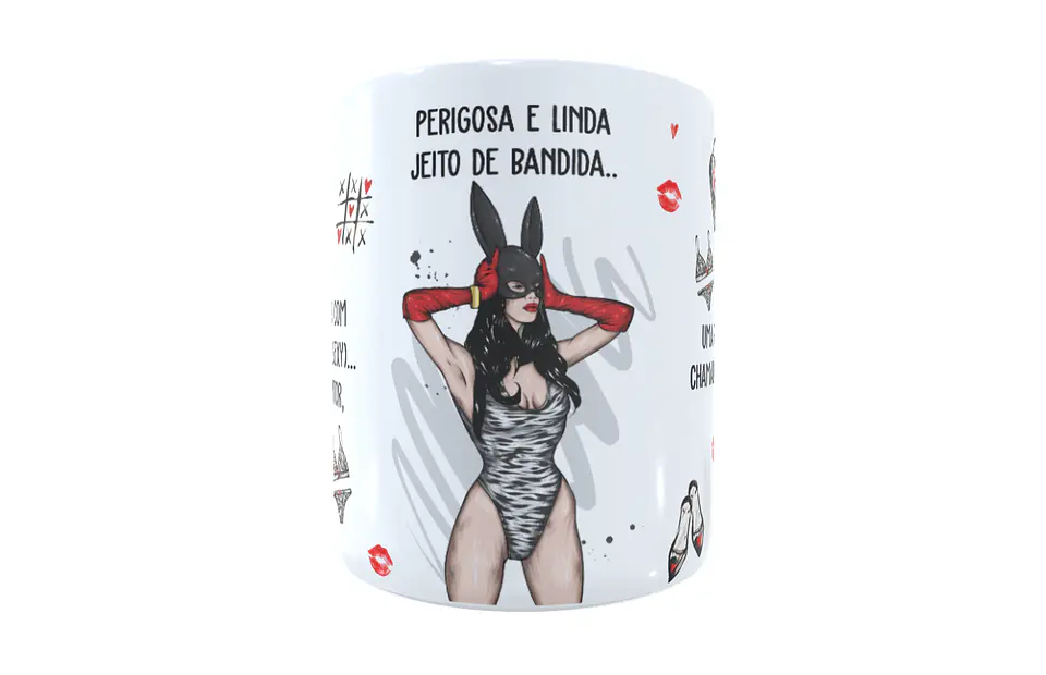 Arte para Caneca Perigosa e linda, jeito de bandida Arquivos Sublimação 5