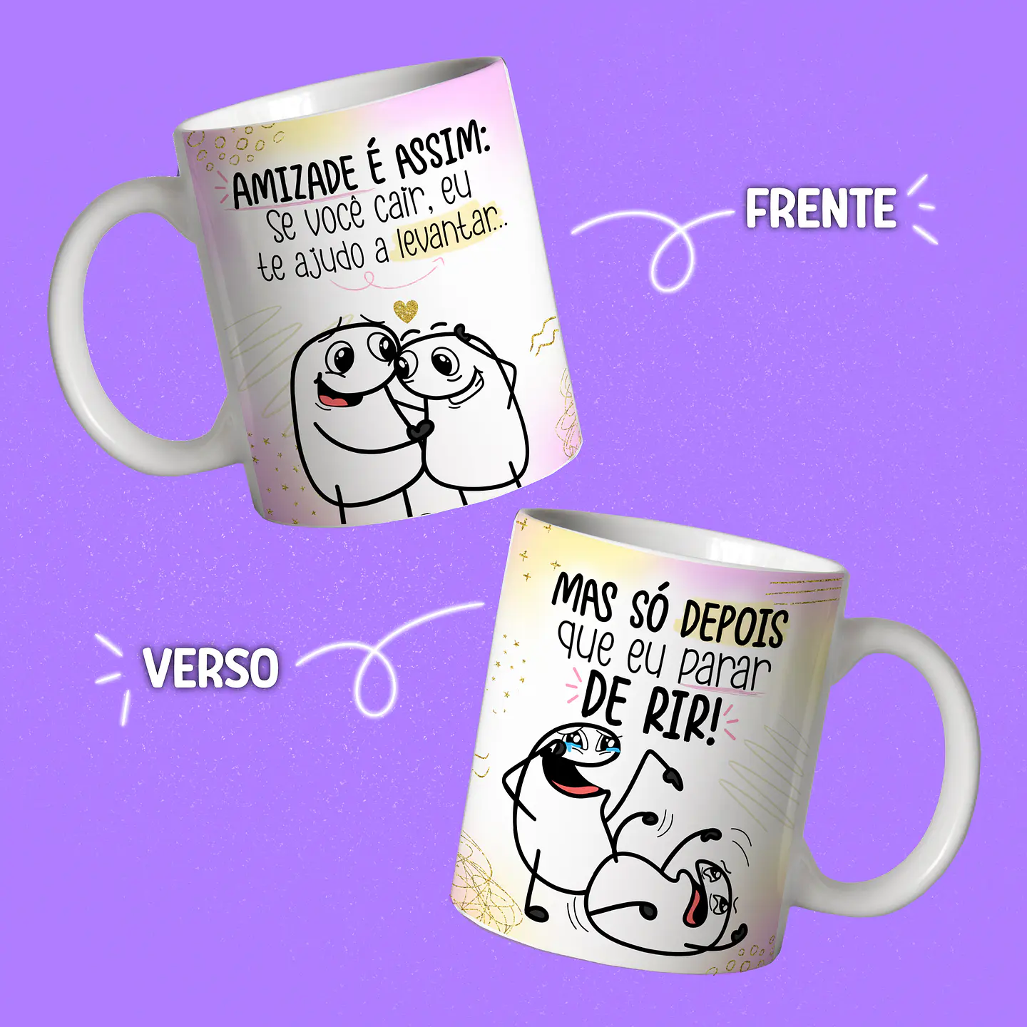 Arte Caneca Flork Amigas Amizade Arquivos Sublimação Png 6