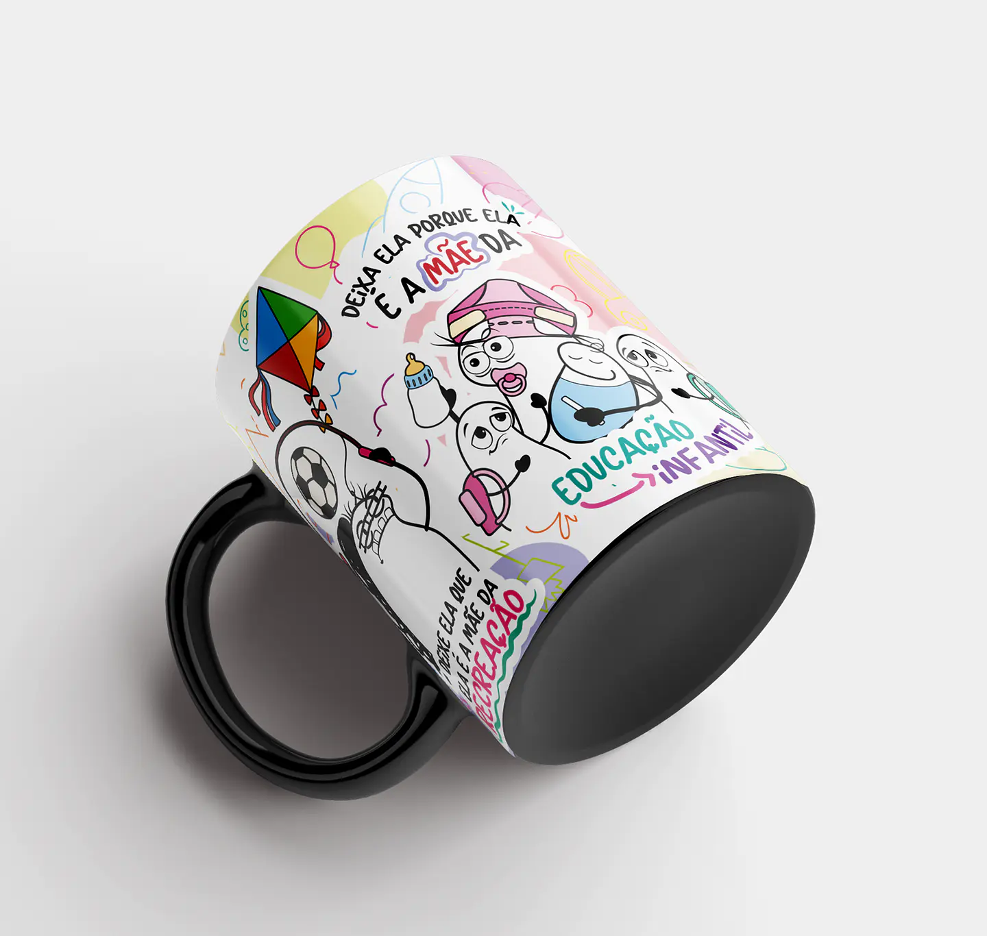 Arte para Caneca Deixe ela que ela é a mãe da recreação - Professora Educadora Arquivo Png 2