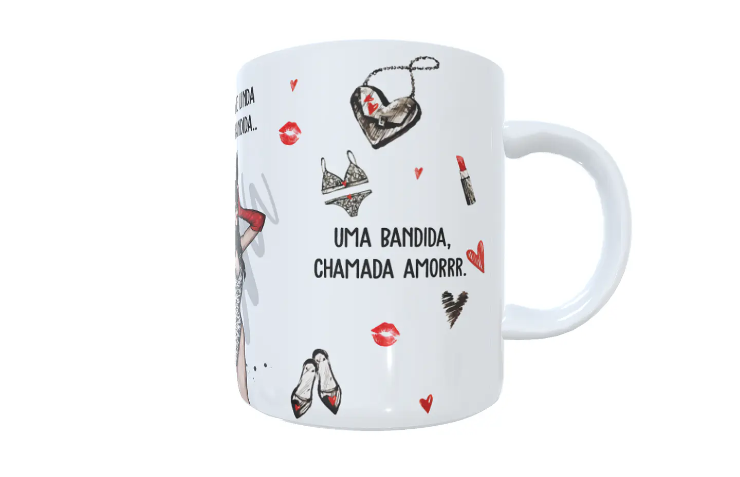 Arte para Caneca Perigosa e linda, jeito de bandida Arquivos Sublimação 6