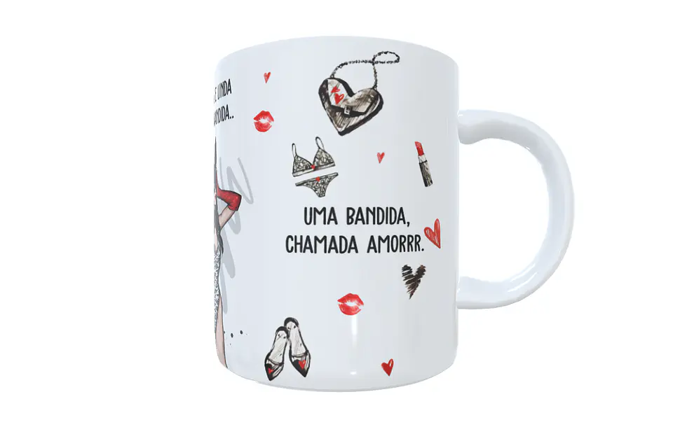 Arte para Caneca Perigosa e linda, jeito de bandida Arquivos Sublimação 6