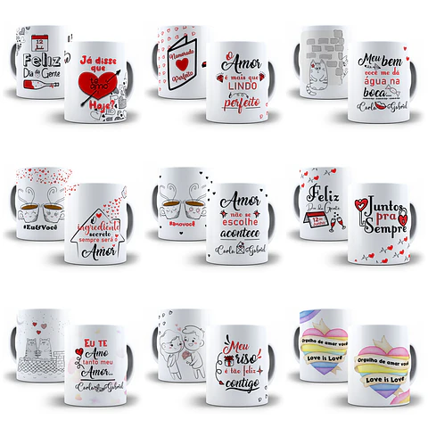 49 Artes para Caneca e Azulejo Dia dos Namorados em Photoshop
