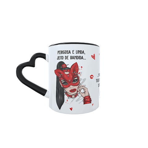 Arte para Caneca Perigosa e linda, jeito de bandida Arquivos Sublimação