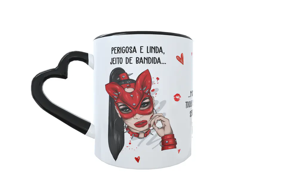 Arte para Caneca Perigosa e linda, jeito de bandida Arquivos Sublimação 7