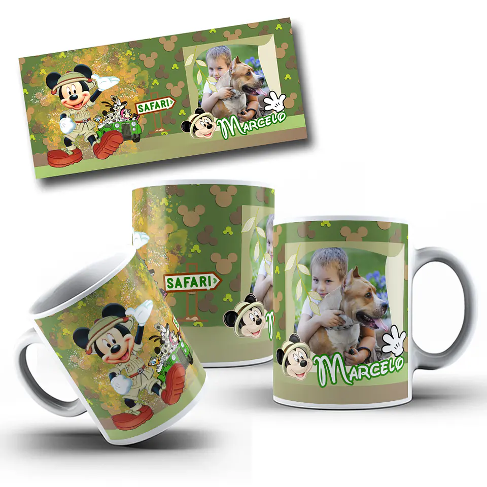 10 Artes Caneca Mickey Safari Arquivo em CorelDraw  4