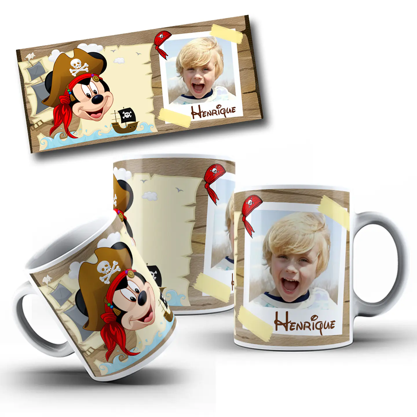 10 Artes Caneca Mickey Pirata Arquivo em CorelDraw  9