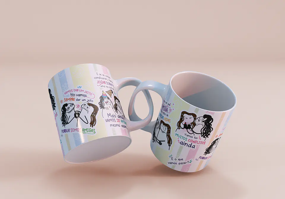 Arte Caneca Eu vou ser sua Amiga pelo resto de nossas vidas - Amigas para Sempre Png 4