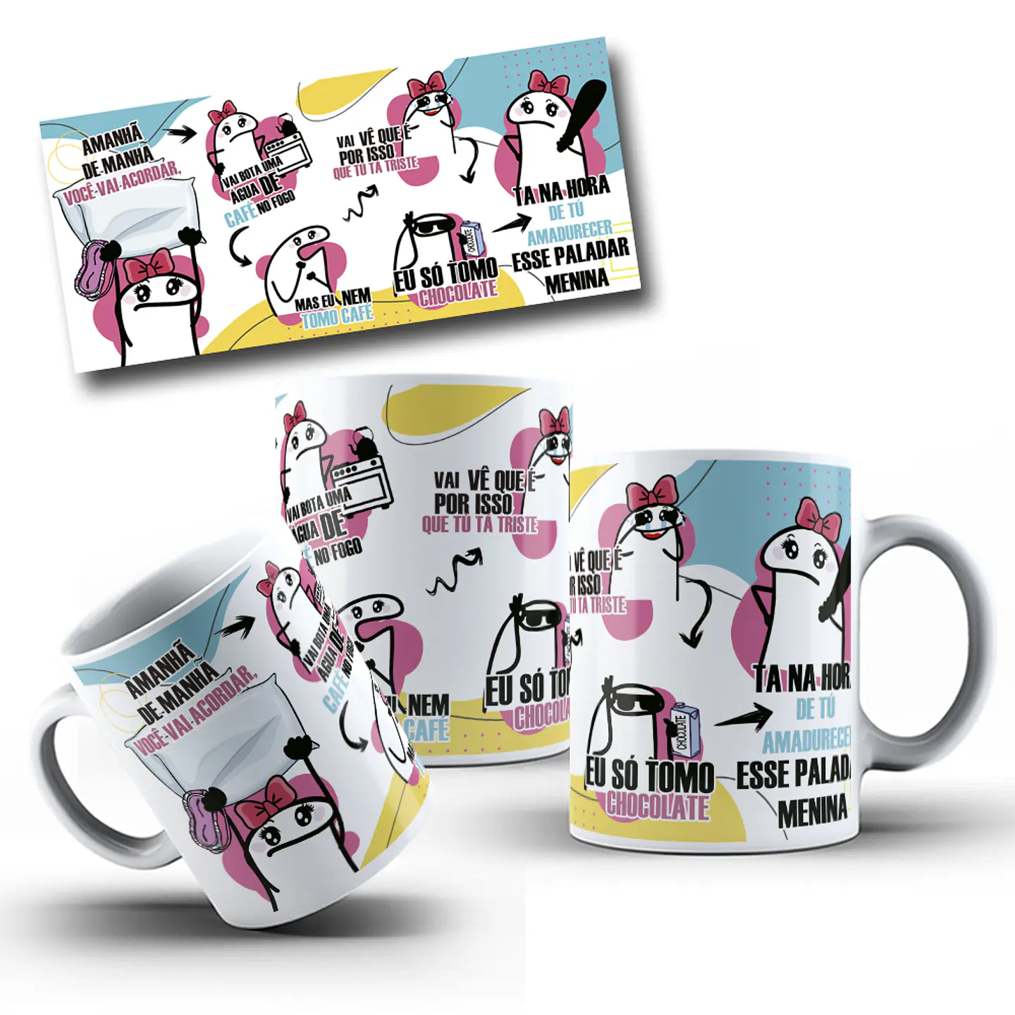 Artes para Caneca Flork Amanhã de Manhã Você Vai Acordar Arquivos Png  2
