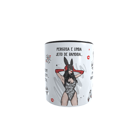 Arte para Caneca Perigosa e linda, jeito de bandida Arquivos Sublimação