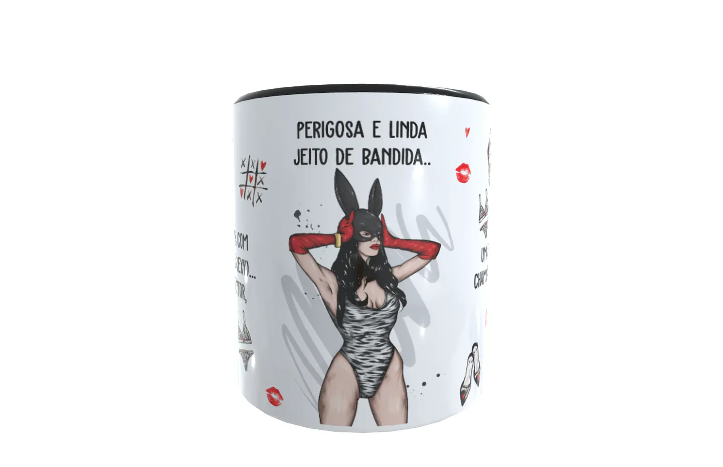 Arte para Caneca Perigosa e linda, jeito de bandida Arquivos Sublimação 9