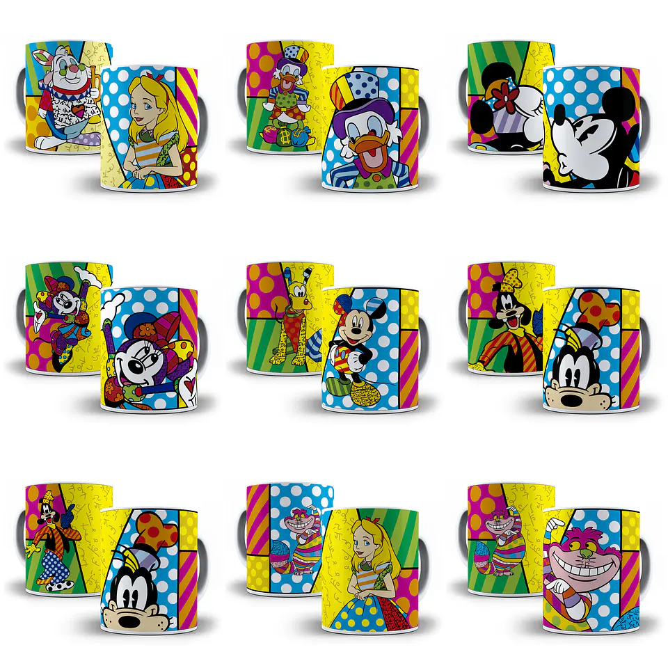 61 Artes para Caneca Personagens da Disney em CorelDraw 2
