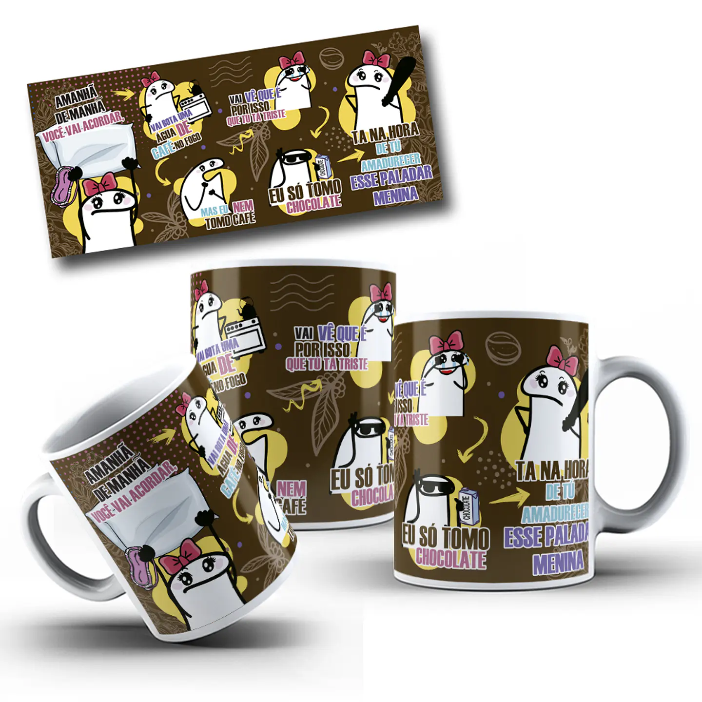 Artes para Caneca Flork Amanhã de Manhã Você Vai Acordar Arquivos Png  3