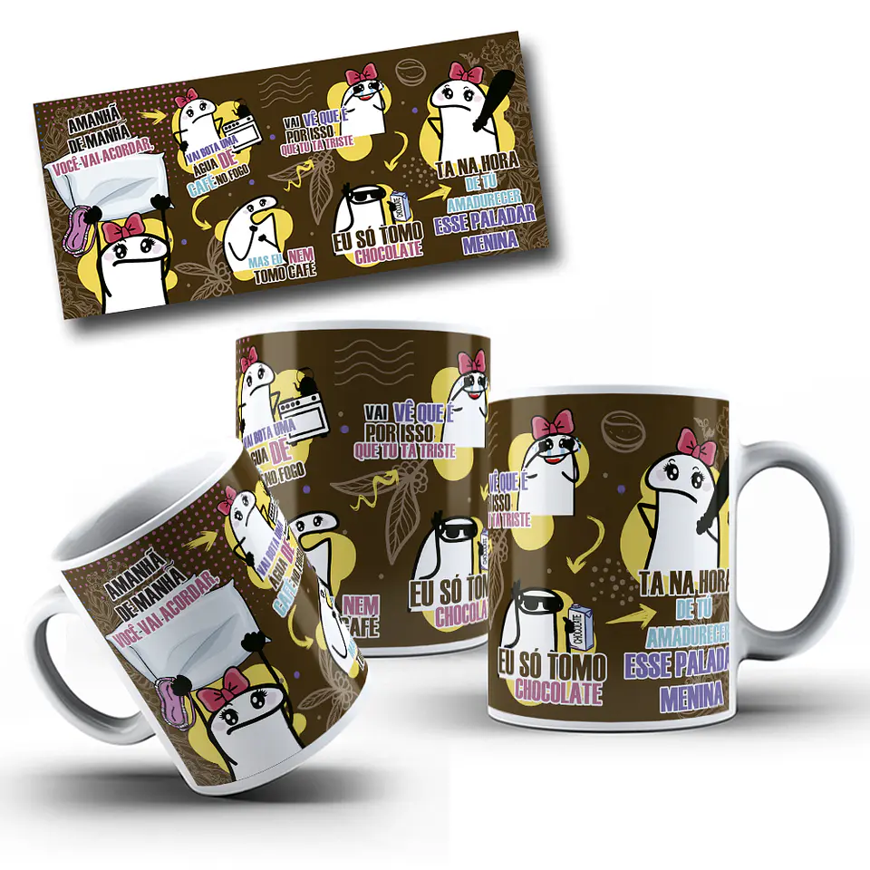 Artes para Caneca Flork Amanhã de Manhã Você Vai Acordar Arquivos Png  3