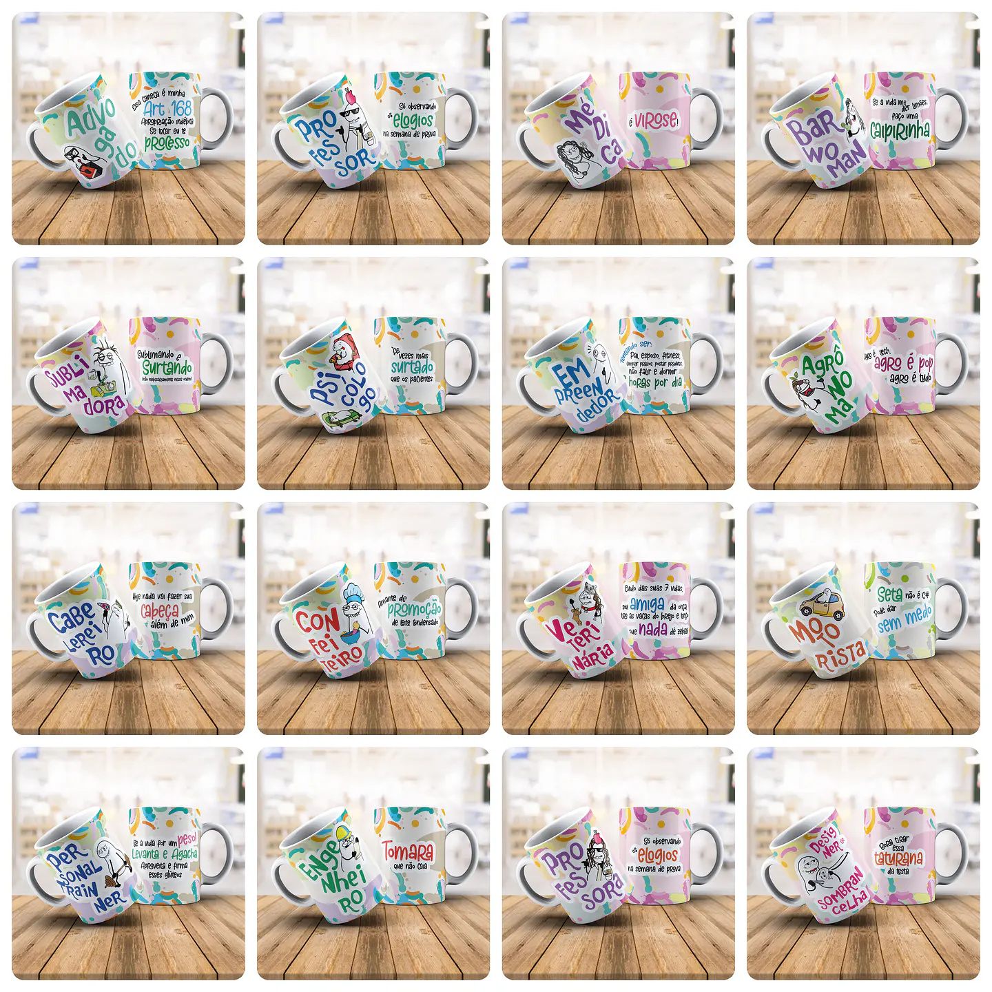 34 Arte Caneca Flork Profissões Profissão Arquivos Sublimação 2