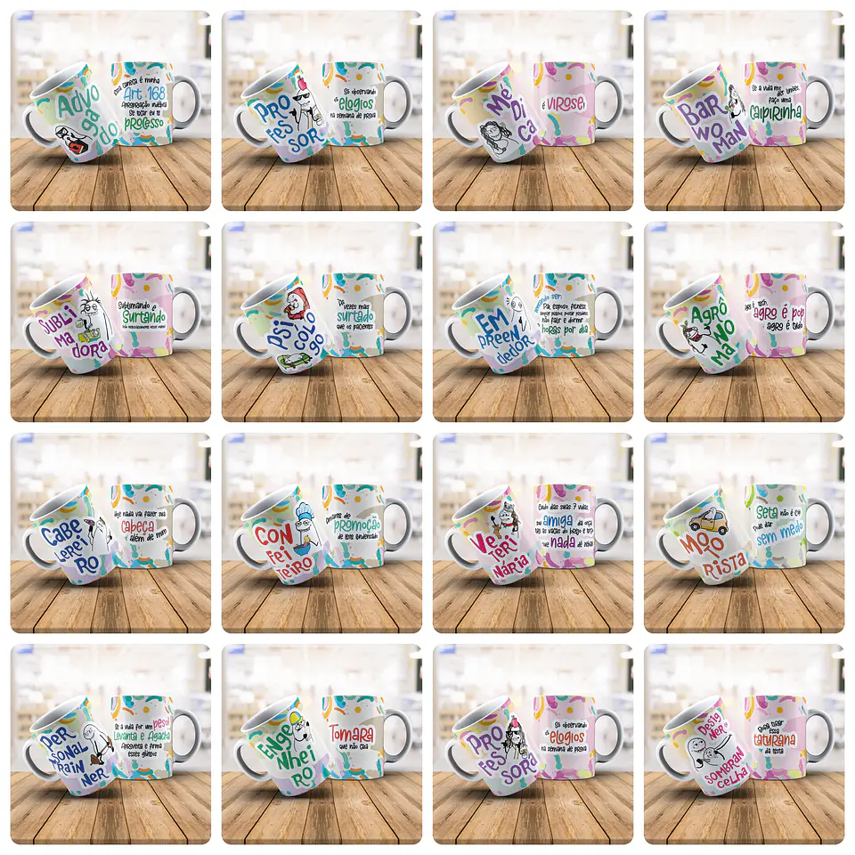 34 Arte Caneca Flork Profissões Profissão Arquivos Sublimação 2