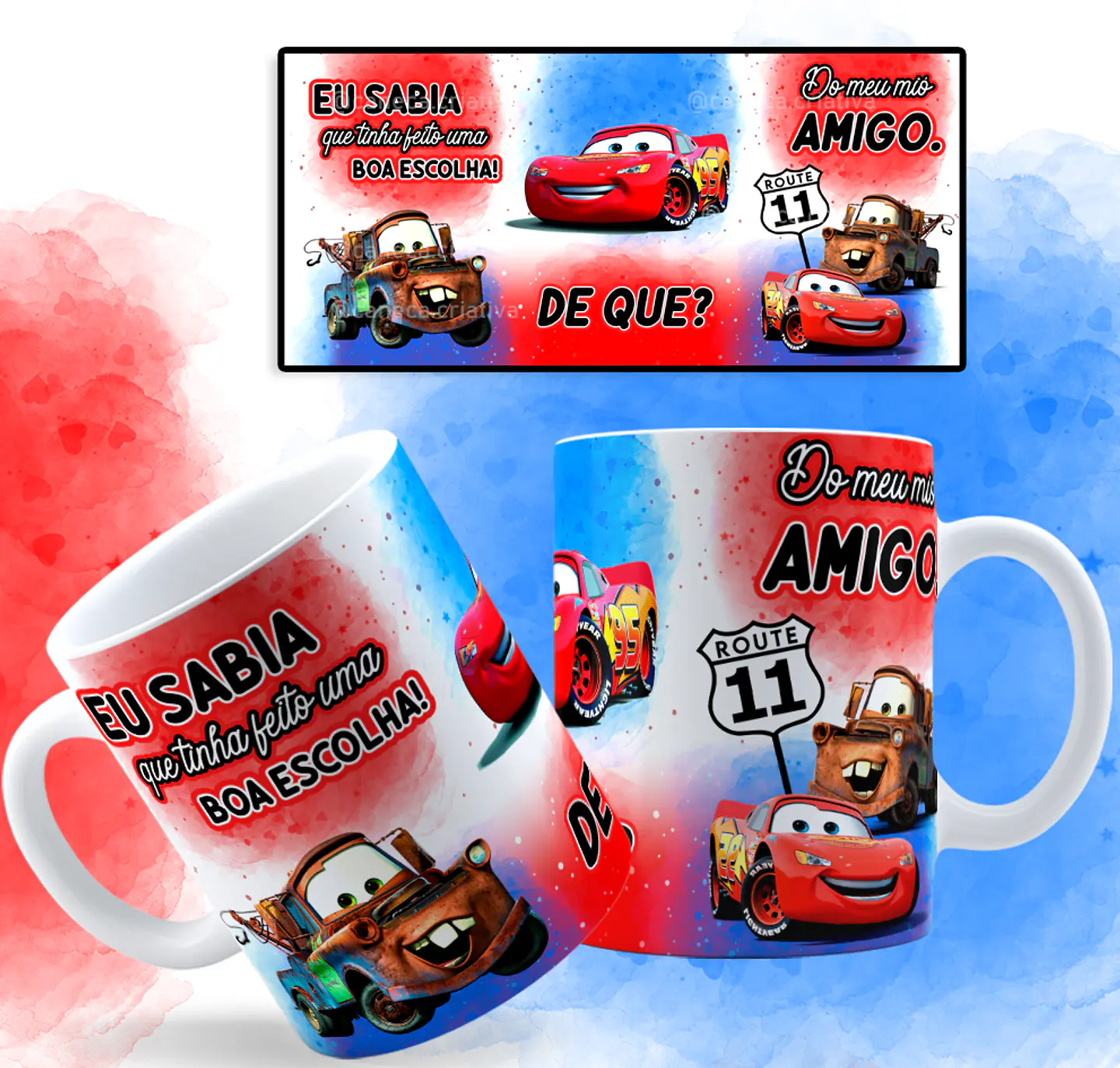 Artes Caneca Meu Miô Amigo Carro McQueen em Jpg 1