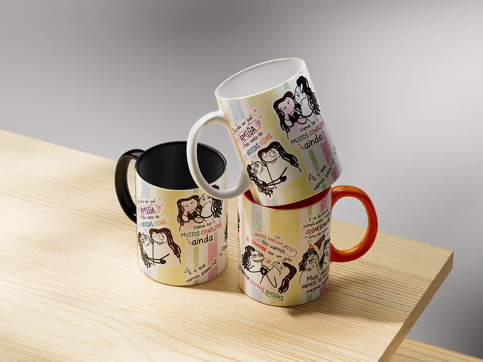 Arte Caneca Eu vou ser sua Amiga pelo resto de nossas vidas - Amigas para Sempre Png 6