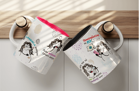 Artes para Caneca Flork Transferêncilina ou Pixnalenzol Arquivos Png
