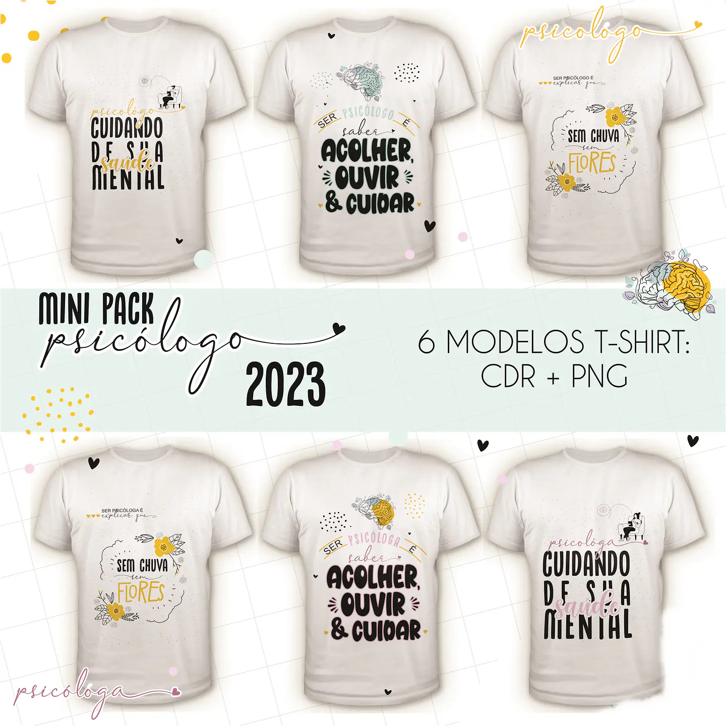12 Artes Caneca e Camisa Psicólogo Arquivo em CorelDraw  3