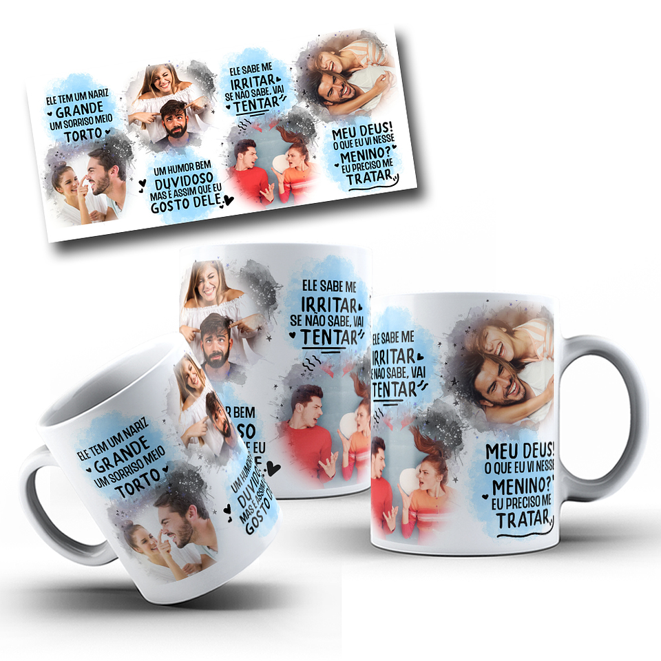Artes Caneca Sorriso Torto com Espaço para Fotos em Jpg  1