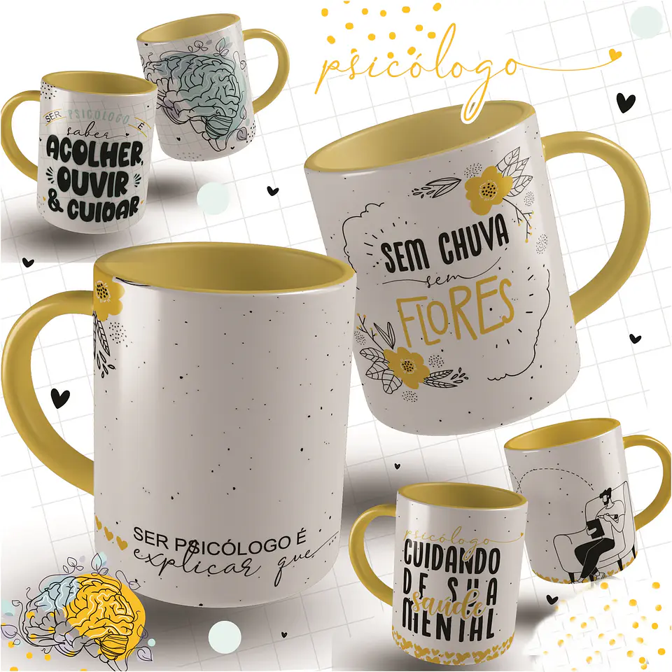 12 Artes Caneca e Camisa Psicólogo Arquivo em CorelDraw  4