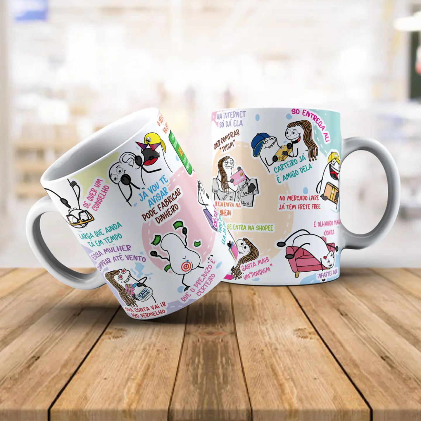 Arte para Caneca Se quer um conselho larga que ainda tá em tempo essa mulher comprar até vento Mulher Gastadeira Arquivo Png 1