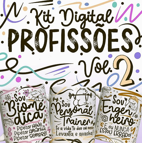 78 Artes Caneca Profissões Vol.2 Arquivo em Jpg