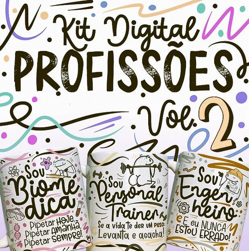 78 Artes Caneca Profissões Vol.2 Arquivo em Jpg 1