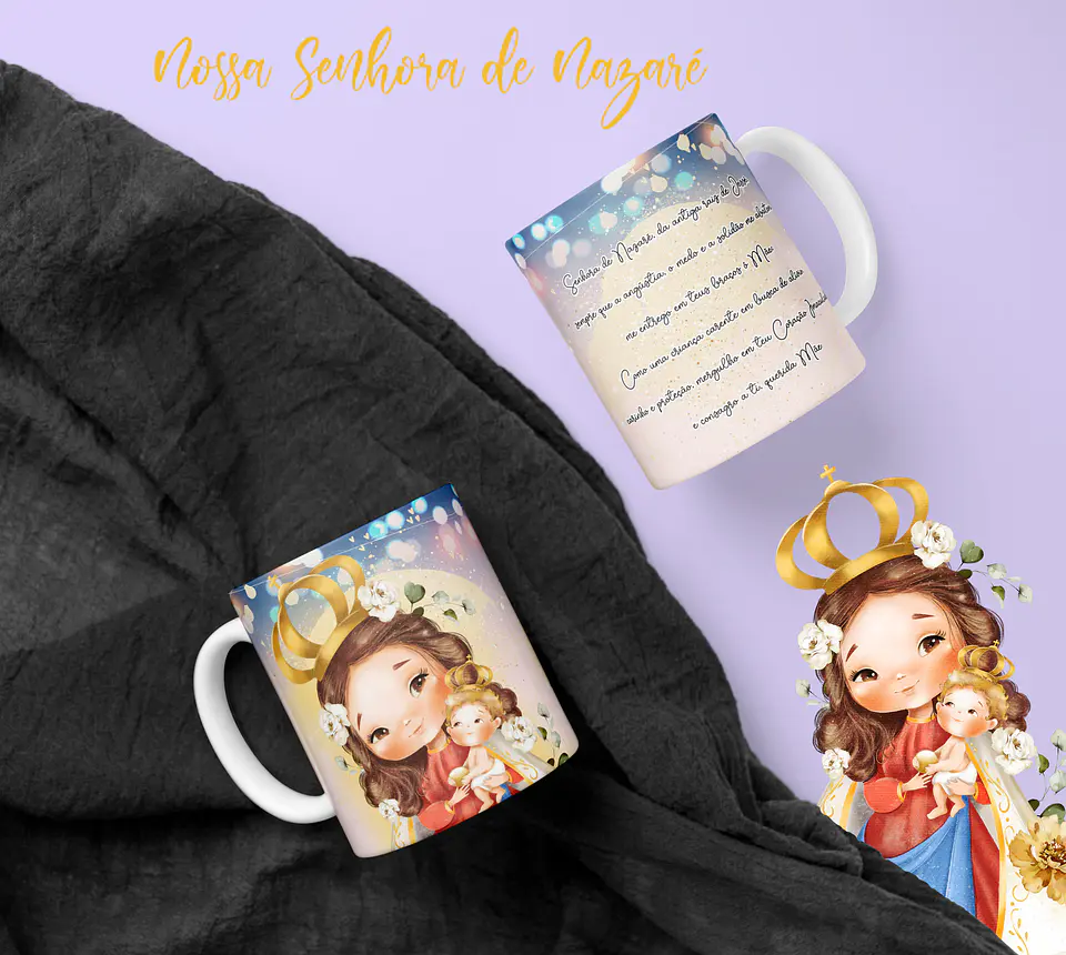 7 Artes Caneca e Camisa Nossa Senhora de Nazaré em Corel Draw  4