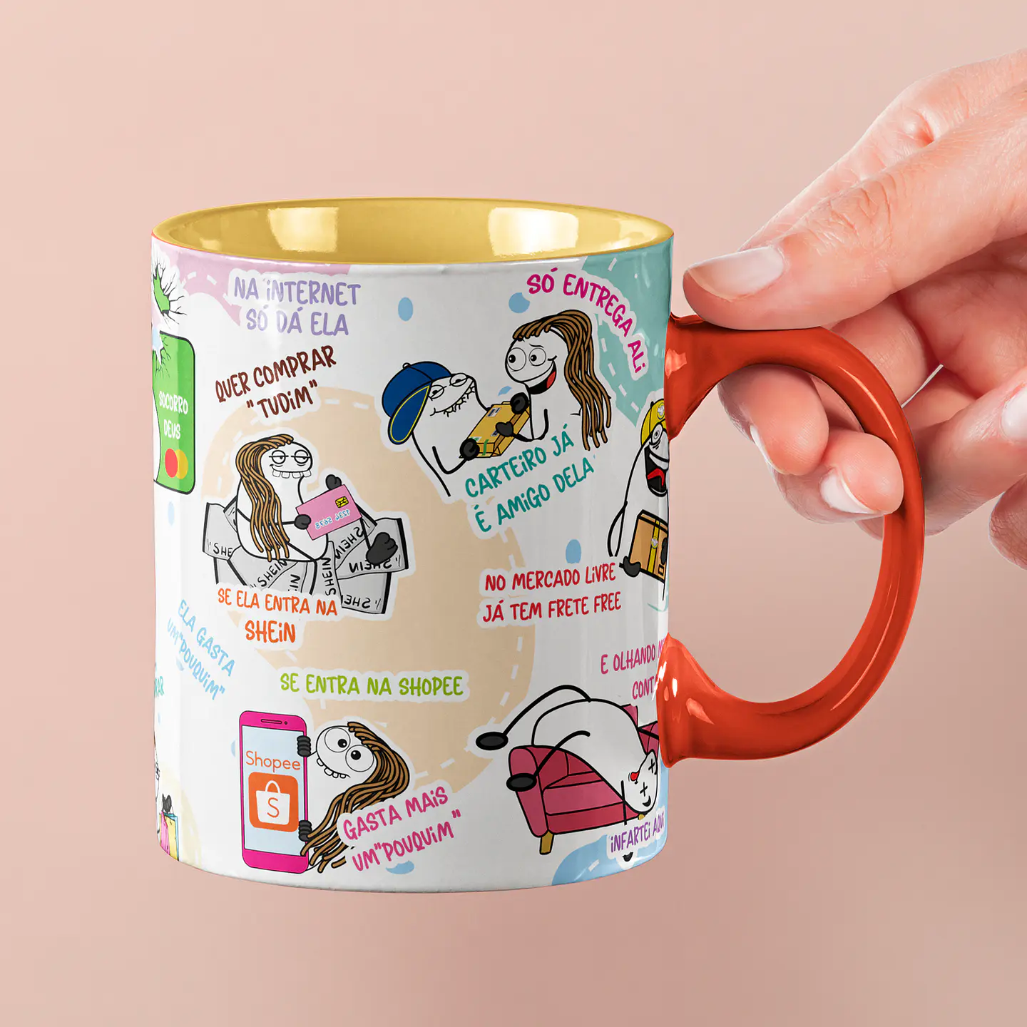 Arte para Caneca Se quer um conselho larga que ainda tá em tempo essa mulher comprar até vento Mulher Gastadeira Arquivo Png 6