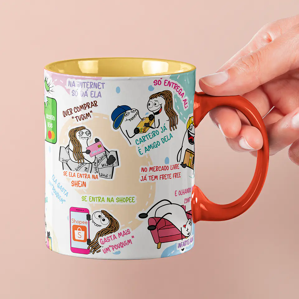 Arte para Caneca Se quer um conselho larga que ainda tá em tempo essa mulher comprar até vento Mulher Gastadeira Arquivo Png 6