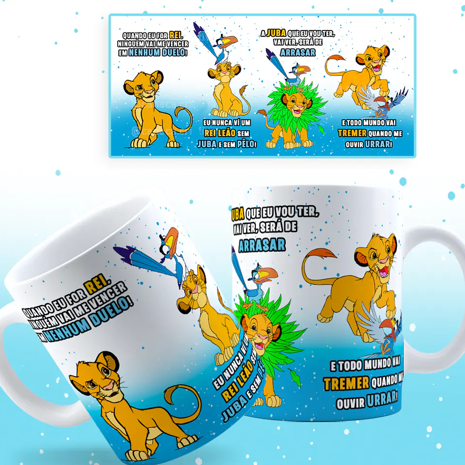 6 Artes Caneca Rei Leão Timão e Pumba Arquivos Png 3