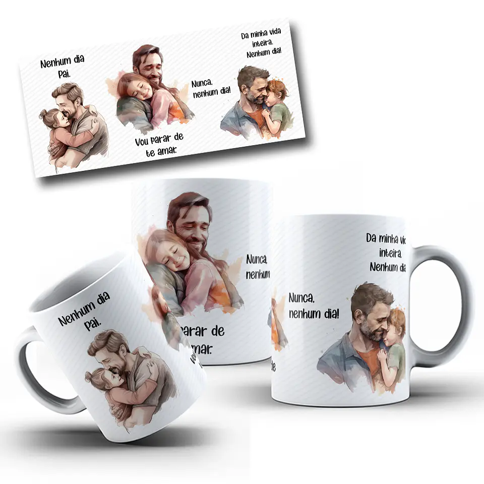 Artes Caneca Frase Nenhum Dia Pai em CorelDraw 2