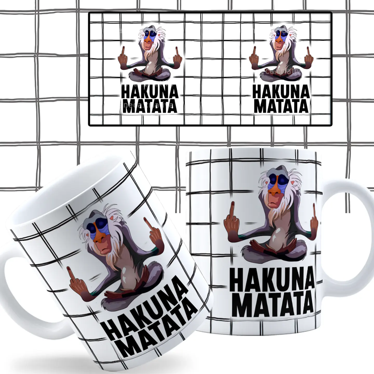 6 Artes Caneca Rei Leão Timão e Pumba Arquivos Png 4