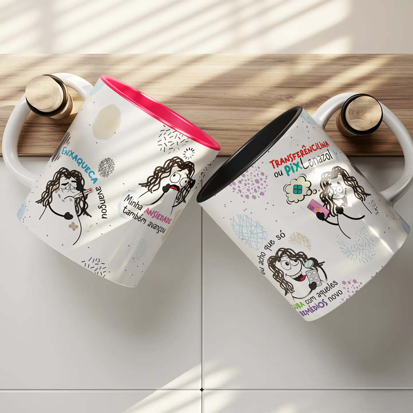 Arte Caneca Enxaqueca avançou minha ansiedade também avançou Png 1