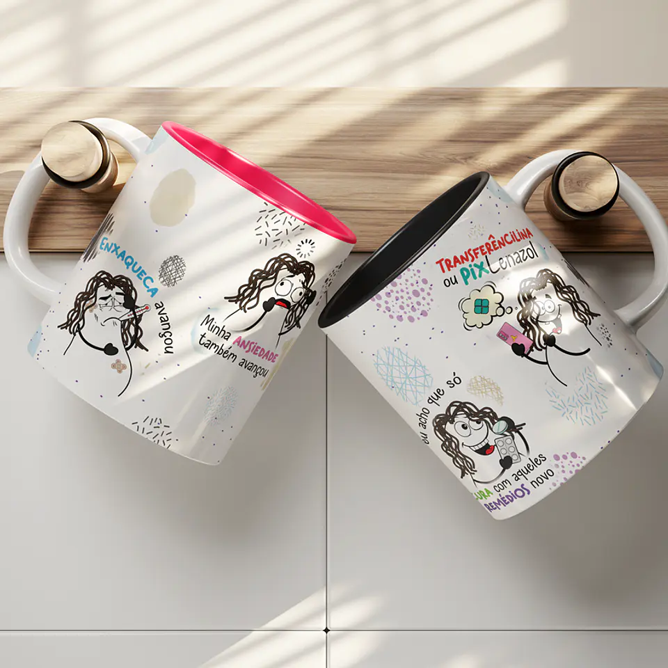 Arte Caneca Enxaqueca avançou minha ansiedade também avançou Png 1